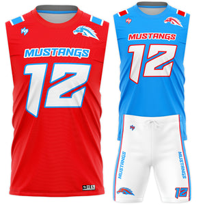 Mustangs Compression 7v7 Custom Flag Football Uniforms (2 Jerseys + 1 Short)