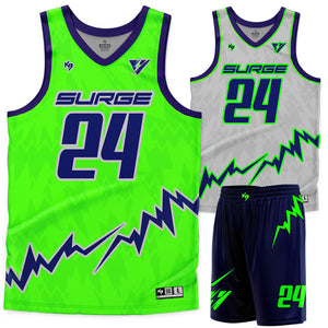 Surge Custom Basketball Uniforms (2 Jerseys + 1 Short)